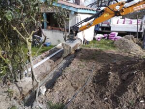 Chantier de maçonnerie à Berthez